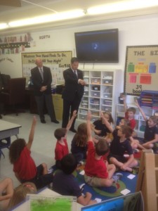 Sen. Rubio visited several classrooms at Florida College Academy, including this second-grade class. The students were in the midst of a social studies lesson on goods and services.