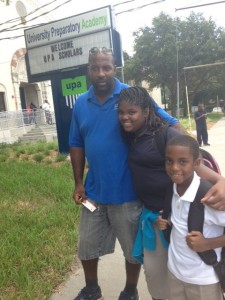 Parent Timothy Gill enrolled his daughter and son in University Prep Academy because he liked the curriculum, and because he wanted them to feel safe.