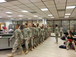 Acclaim's military-style charter schools attracted hundreds of middle and high school cadets; here, Duval students participate in a cadet promotion ceremony.
