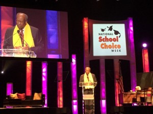 Rev. Matthews on School Choice Week stage