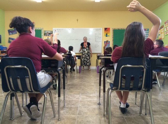 Catholic school art class