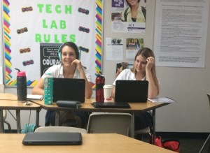 Students take courses in a virtual learning lab at Belmont Academy.