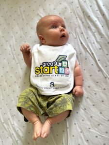 Baby in Seminole County Public Schools bib