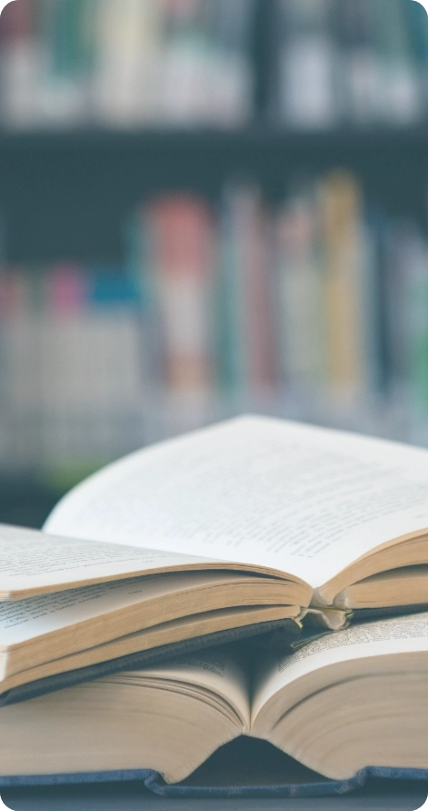 Books with library background